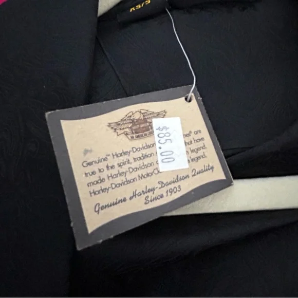 Harley-Davidson Men’s Black Silk Robe - Picture 4 of 6